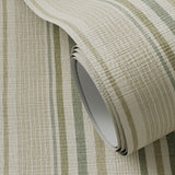 Stripe Grasscloth Wallpaper by FH Art Studio - Forest