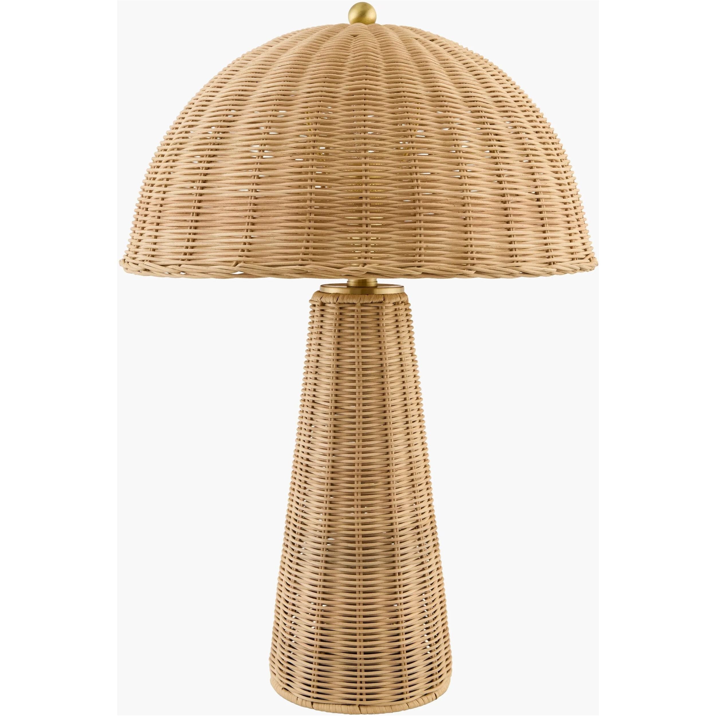 Featuring Naves Accent Table Lamp by Surya at Amethyst Home. Illuminate your space with a touch of timeless elegance with the Naves accent table lamp. Standing 23 inches tall, this traditional-style lamp boasts a beautifully crafted rattan body and shade, seamlessly complemented by an iron finial for that perfect blend of classic charm and sturdy design. It. Amethyst Home provides interior design, new home construction design consulting, vintage area rugs, and lighting in the Nashville metro area.
