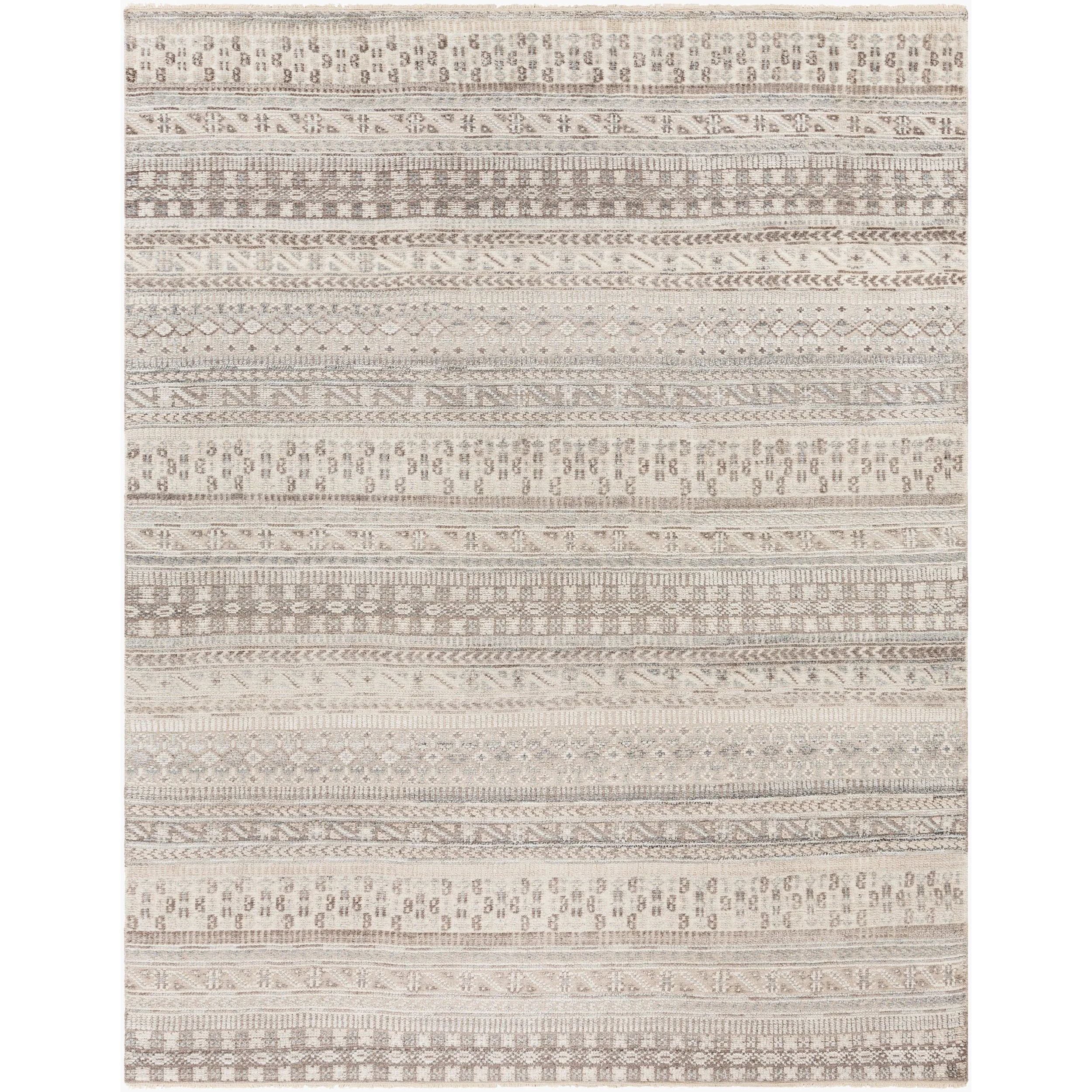 This beautiful Nobility hand made rug will be the perfect addition to your home. The updated traditional style adds a sophisticated flair to any room, while the wool and viscose construction offers superior softness and durability. This hand knotted low pile rug features fringe detailing for an extra touch of elegance. Amethyst Home provides interior design, new home construction design consulting, vintage area rugs, and lighting in the Calabasas metro area.