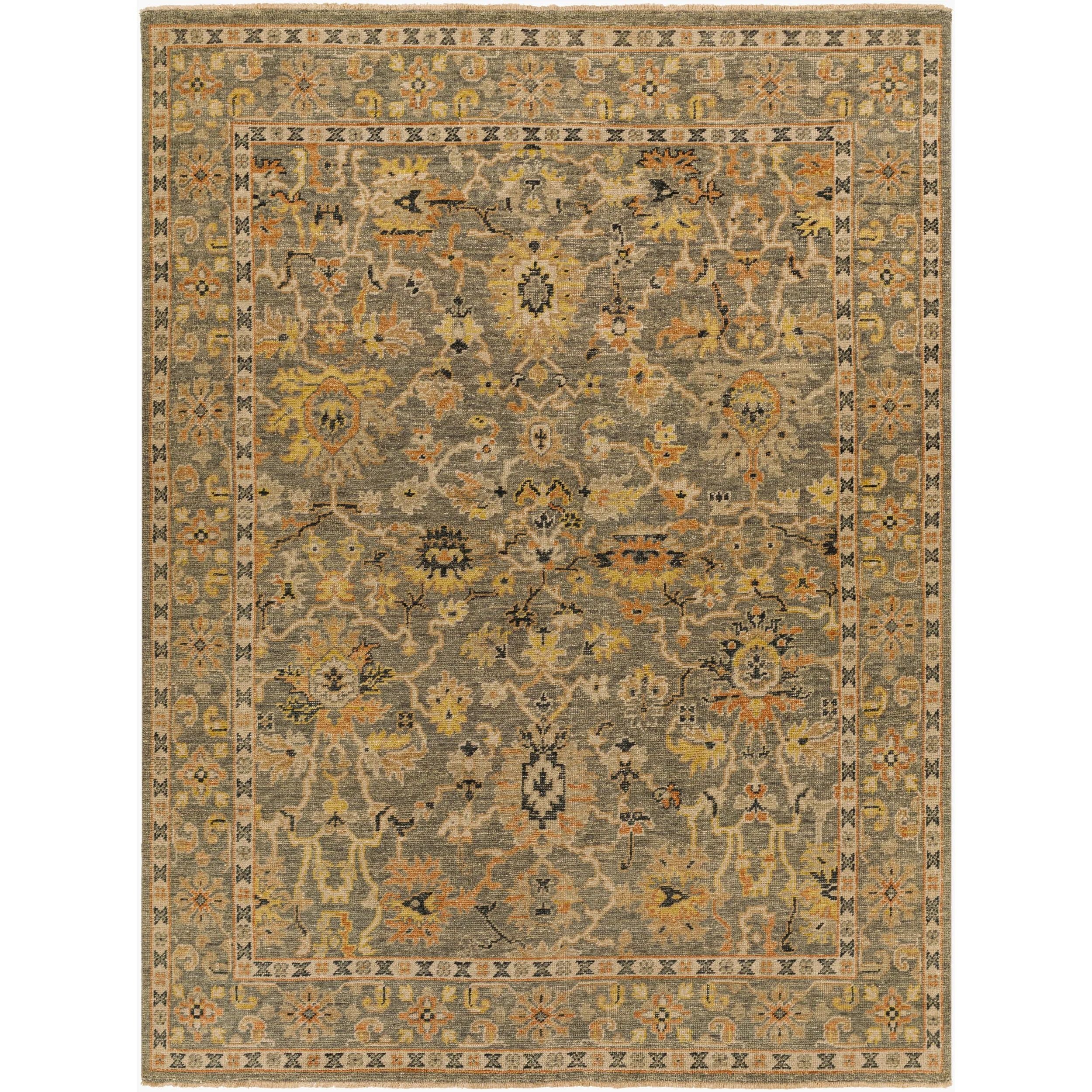 This Reign Hand-Knotted Rug is a perfect addition to any home. Made from 100% wool, this traditional-style rug features a low pile construction and beautiful fringe detailing that will add elegance to your space. Designed in India, this high quality piece is sure to stand the test of time. Amethyst Home provides interior design, new home construction design consulting, vintage area rugs, and lighting in the Monterey metro area.