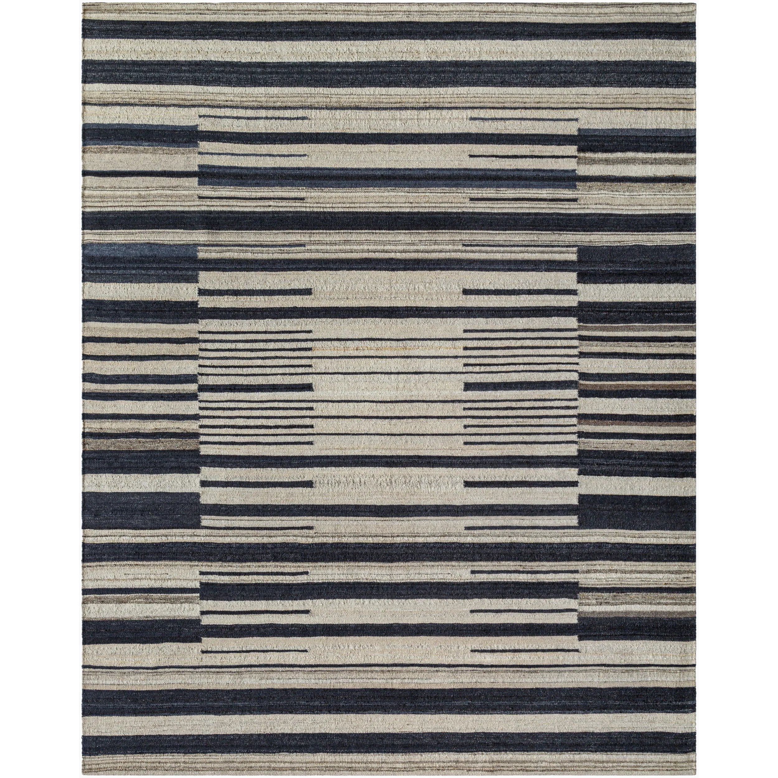 This stunning Stockholm area rug is the perfect statement piece for any room in your home. Hand woven with a Cotton and Wool blend, this no pile rug will instantly add texture and charm to your space. Crafted in India, it is sure to stand the test of time while providing a timeless aesthetic. Amethyst Home provides interior design, new home construction design consulting, vintage area rugs, and lighting in the San Diego metro area.