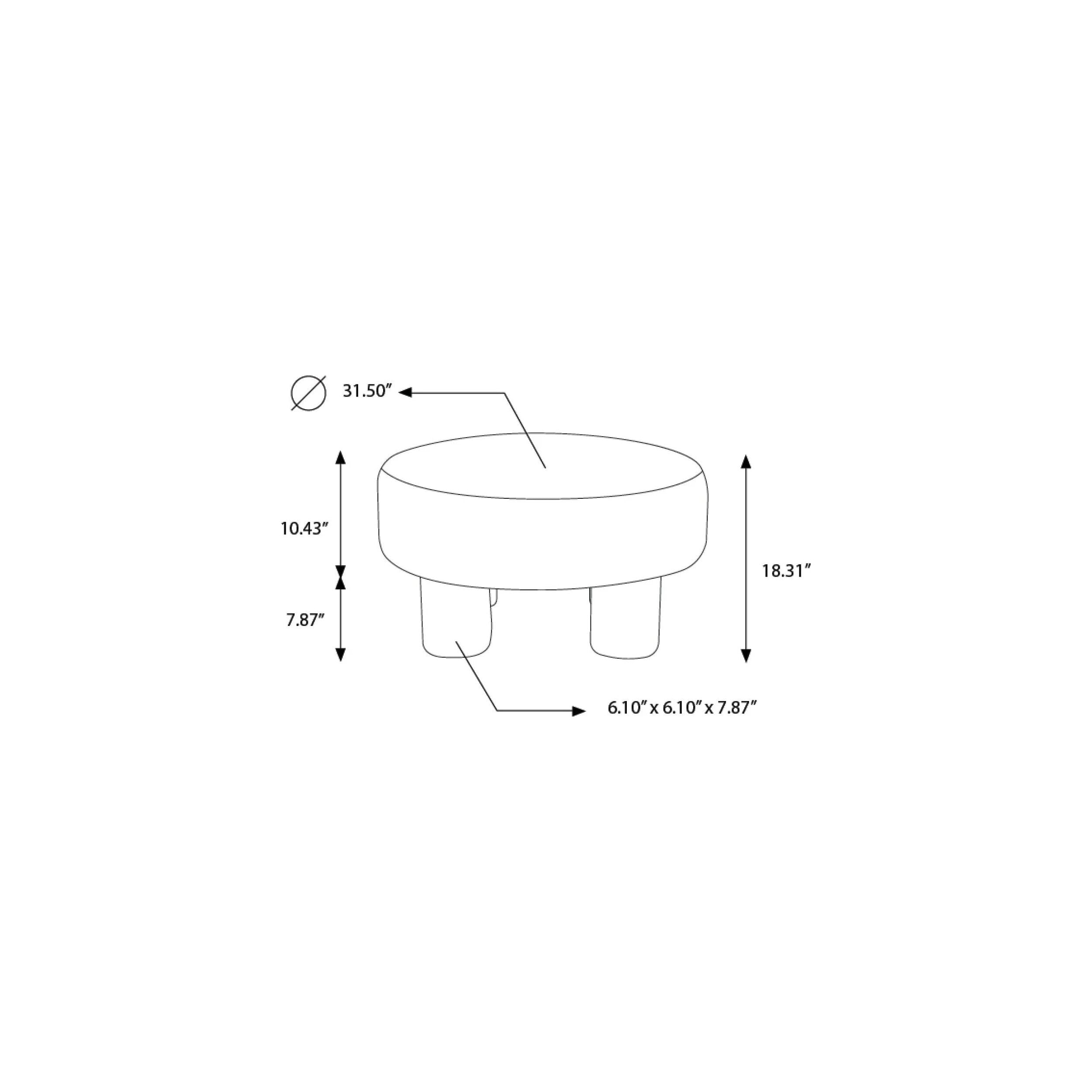 Featuring Welly Ottoman by Surya at Amethyst Home. Introducing the Welly Ottoman, a stunning addition to any living space. This piece is not only stylish but also sustainable, featuring upholstery made from recycled fabric and polyester. The sturdy plywood base ensures durability while the fill, a blend of 90% polyurethane foam and 10% Dacron, offers plush comf. Amethyst Home provides interior design, new home construction design consulting, vintage area rugs, and lighting in the Miami metro area.