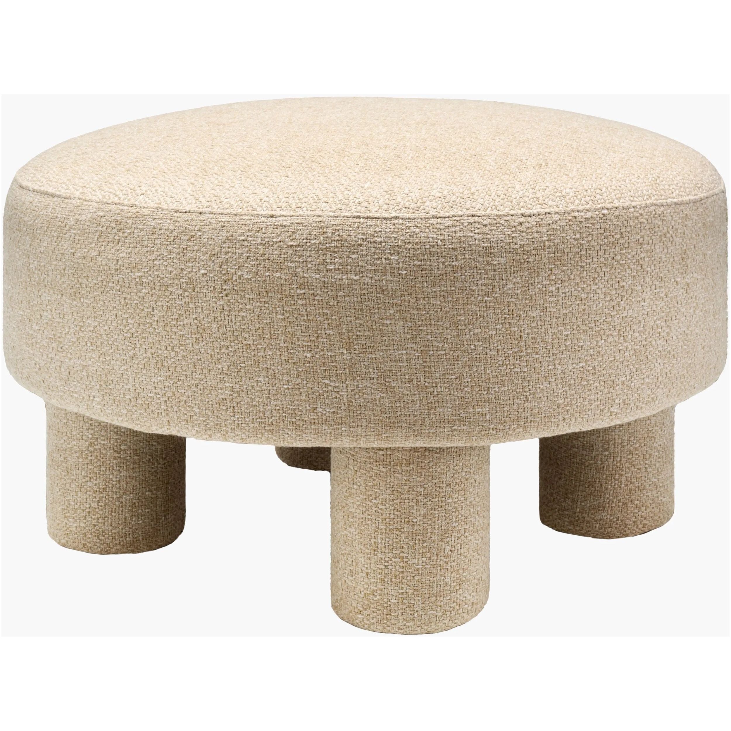 Featuring Welly Ottoman by Surya at Amethyst Home. Introducing the Welly Ottoman, a stunning addition to any living space. This piece is not only stylish but also sustainable, featuring upholstery made from recycled fabric and polyester. The sturdy plywood base ensures durability while the fill, a blend of 90% polyurethane foam and 10% Dacron, offers plush comf. Amethyst Home provides interior design, new home construction design consulting, vintage area rugs, and lighting in the Omaha metro area.