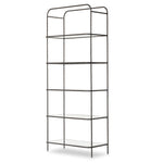 Featuring Swinton Hammered Aged Brass Bookcase by Four Hands at Amethyst Home. Hammered gunmetal-finished iron frames tempered glass shelving, for a transitional look with subtle vintage vibes.82"Overall Dimensions: 38.00"w x 20.75"d x 82.00"hWeight: 227.87 lbs102"Overall Dimensions: 42.00"w x 20.75"d x 102.00"hWeight: 293.21 lbsMaterials : Iron, Glass. Amethyst Home provides interior design, new construction, custom furniture, and area rugs in the Washington metro area