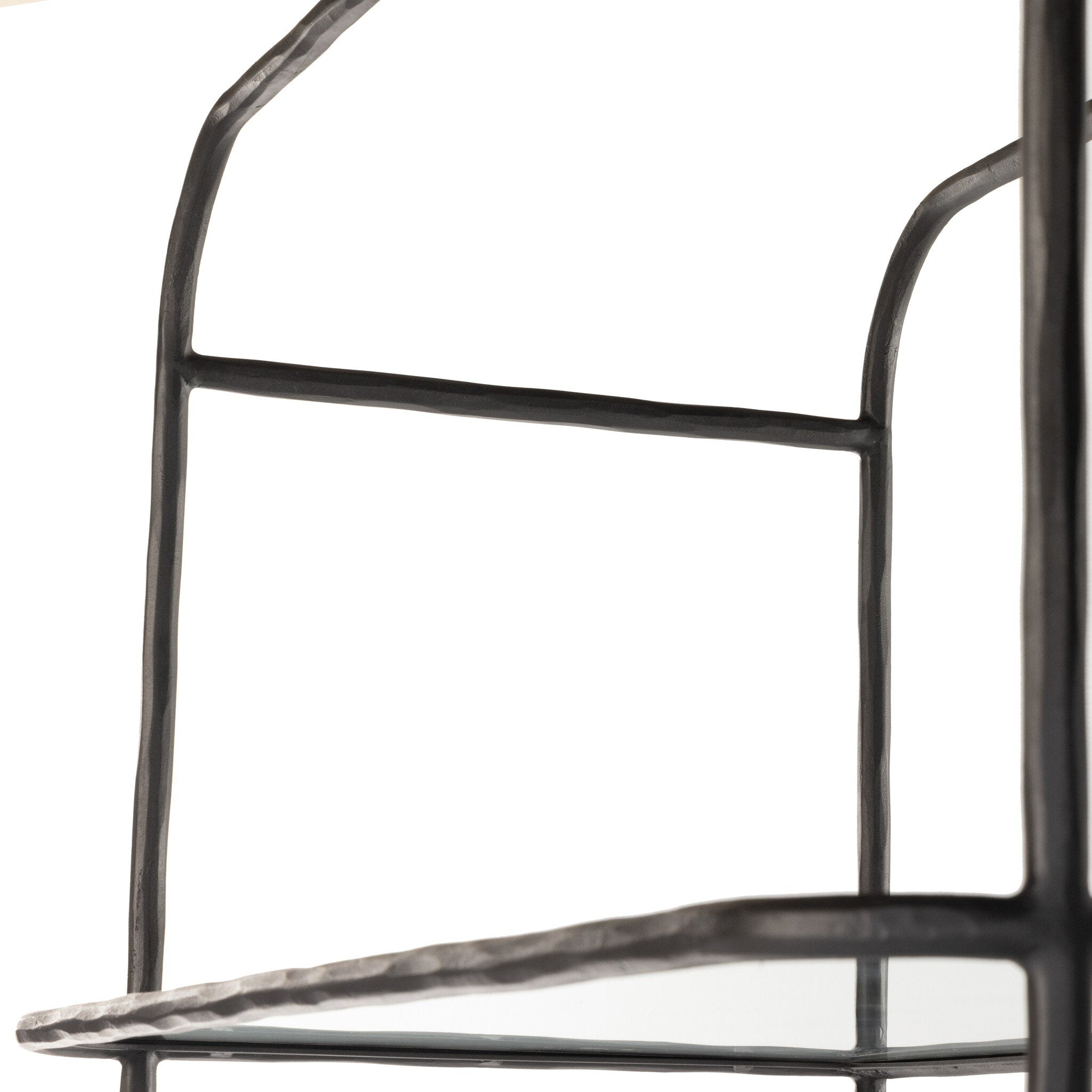 Featuring Swinton Hammered Aged Brass Bookcase by Four Hands at Amethyst Home. Hammered gunmetal-finished iron frames tempered glass shelving, for a transitional look with subtle vintage vibes.82"Overall Dimensions: 38.00"w x 20.75"d x 82.00"hWeight: 227.87 lbs102"Overall Dimensions: 42.00"w x 20.75"d x 102.00"hWeight: 293.21 lbsMaterials : Iron, Glass. Amethyst Home provides interior design, new construction, custom furniture, and area rugs in the Washington metro area