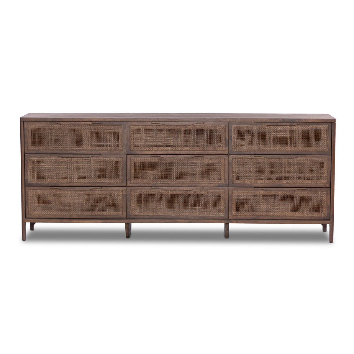 Sydney Brown Cane 9 Drawer Dresser | ready to ship!