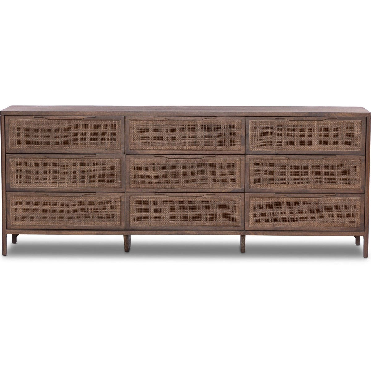 Sydney Brown Cane 9 Drawer Dresser | ready to ship!