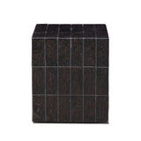 Tanik End Table - Textured Brown Tile | shipping 10/15/2026