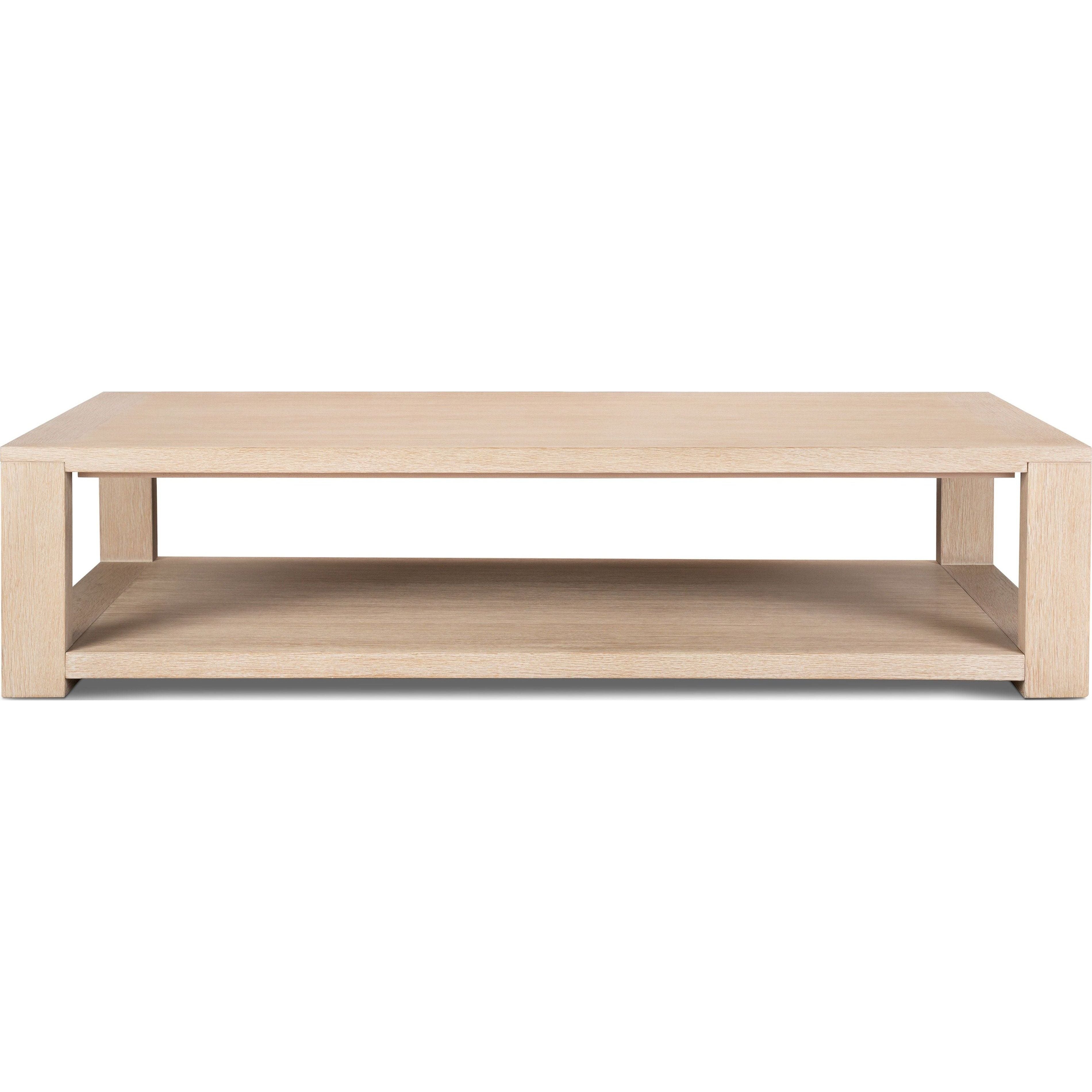 Thomas Bleached Oak Solid Coffee Table  Four Hands