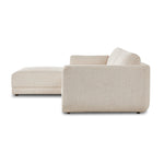 Featuring Toland Palma Cream 3-Piece Sectional by Four Hands at Amethyst Home. An elevated take on the modular sectional. This new collection features clean lines with loose back and arm cushions. A smooth linear base is fully upholstered and wraps up the arms for a shelter effect. Covered in a new basketweave cream fabric that brings both texture and comfort to the entire piece.3 Pie. Amethyst Home provides interior design, new construction, custom furniture, and area rugs in the Omaha metro area