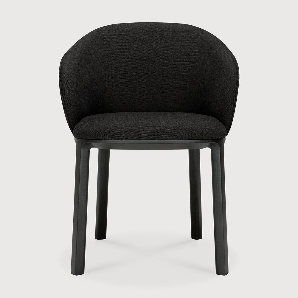 Featuring Unda Charcoal Oak Black Dining Chair by Ethnicraft at Amethyst Home. Experience dining comfort like never before with the Unda. Defined by its blend of materials, fluid lines and crafted piping trace the contours of the upholstered shell. Designed by Studio Segers, known for their pure and honest approach, every detail—down to the uniquely shaped legs—reflects sophisticat. Amethyst Home provides interior design, new construction, custom furniture, and area rugs in the Portland metro area