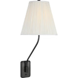 Bronze with Silk Pleated Shade