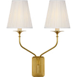 Hand-Rubbed Antique Brass with Silk Pleated Shades | shipping 12/10/2026
