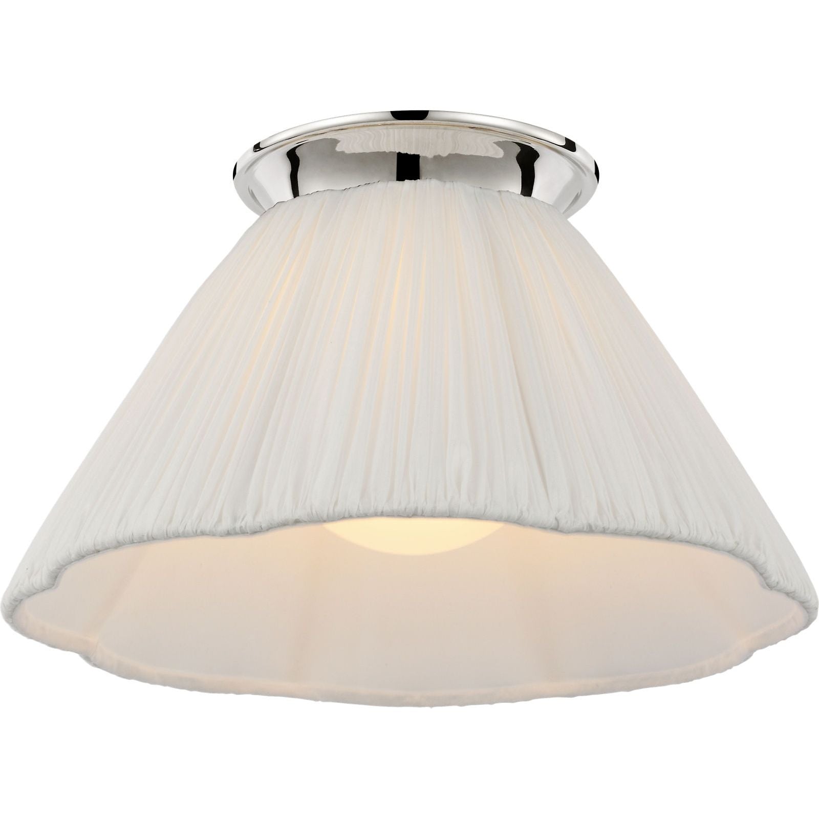 Polished Nickel with Scalloped Silk Pleated Shade | shipping 11/16/2026