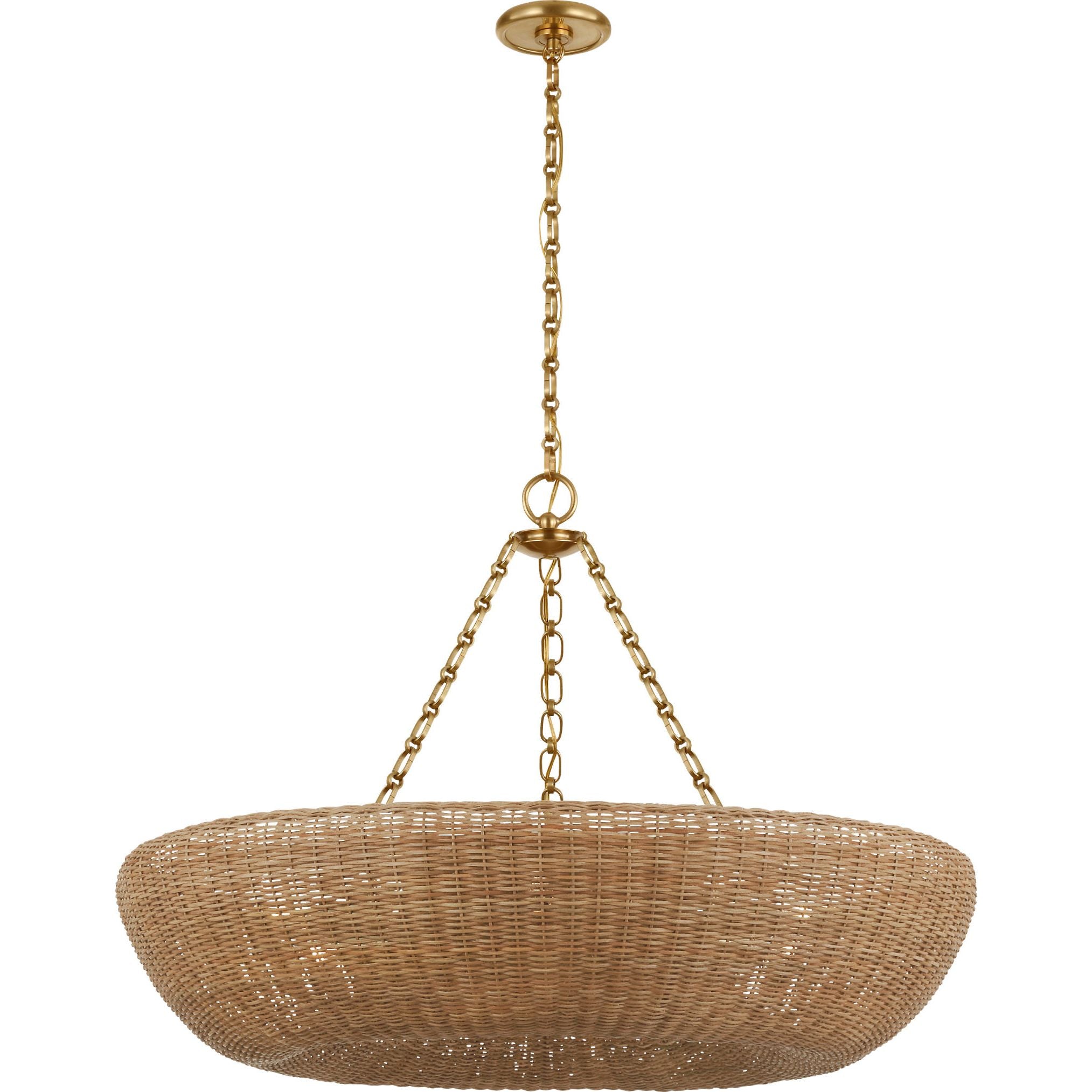 Hand-Rubbed Antique Brass with Natural Wicker | shipping 11/01/2026