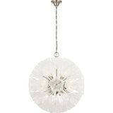 Livenza 25" Chandelier in Burnished Silver Leaf with White Strie Glass | shipping 11/16/2026