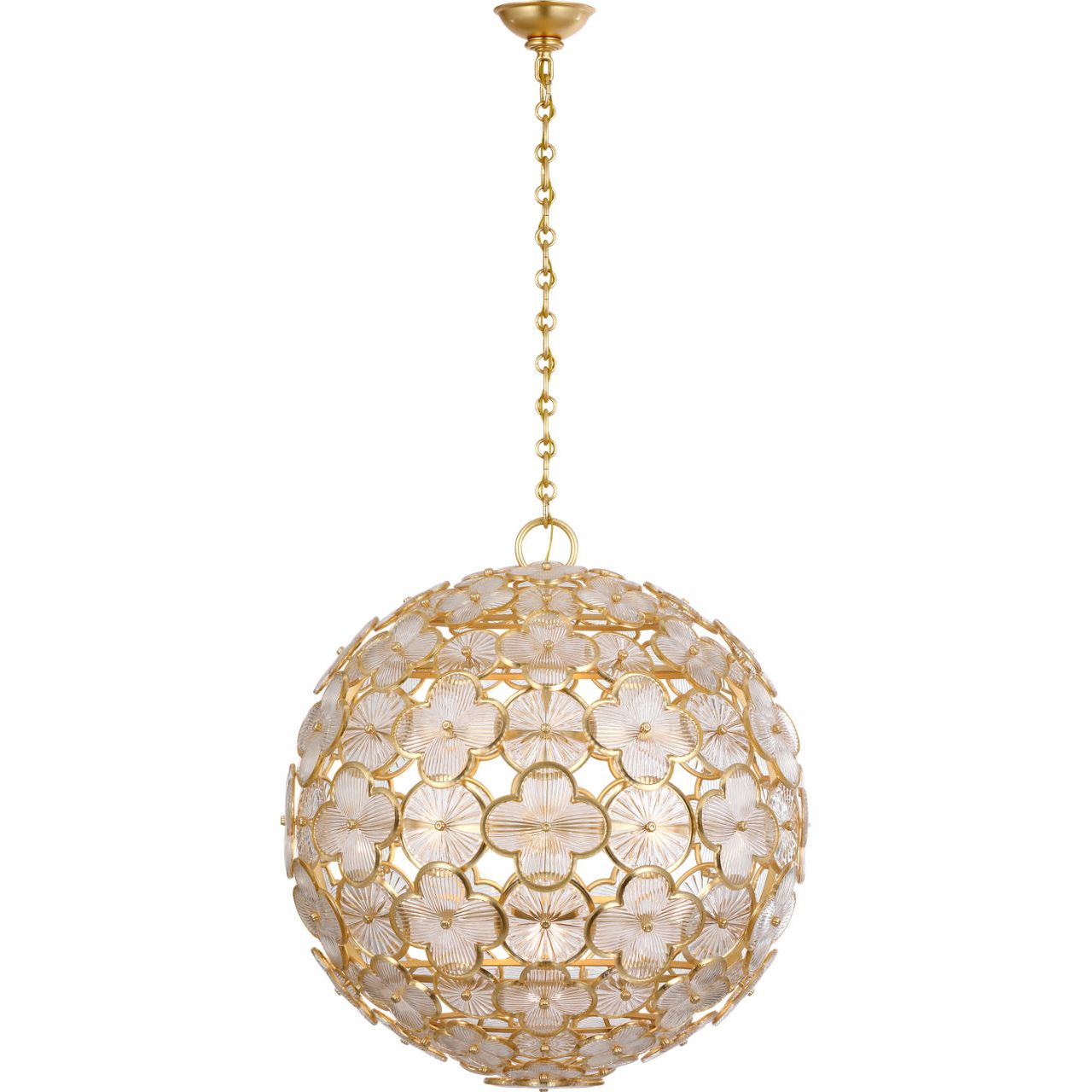 Serliana 25" Chandelier in Gild with Gild Edge Leaf Glass | shipping 01/09/2027