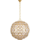 Serliana 25" Chandelier in Gild with Gild Edge Leaf Glass | shipping 01/09/2027