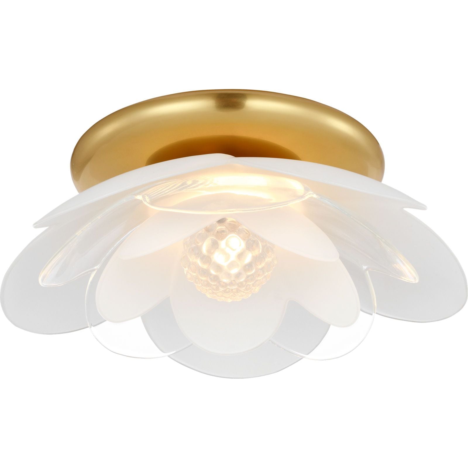 Soft Lacquered Brass with Etched and Clear Glass Flowers | shipping 12/16/2026