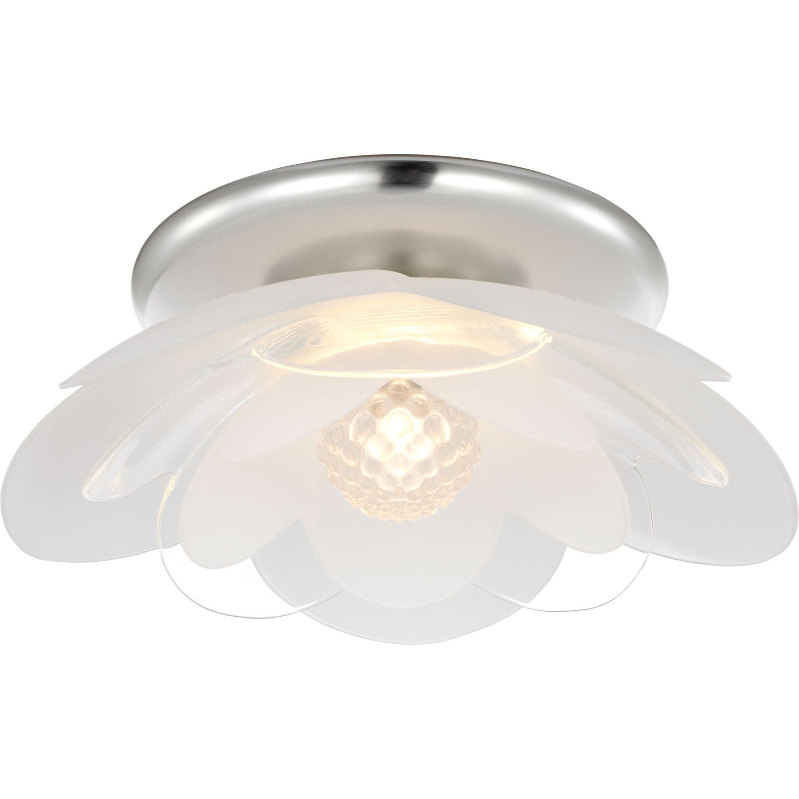Soft Silver with Etched and Clear Glass Flowers | shipping 12/16/2026