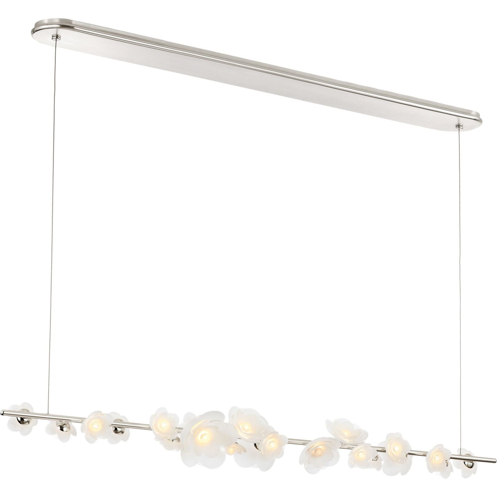 Soft Silver with Etched and Clear Glass Flowers | shipping 12/10/2026