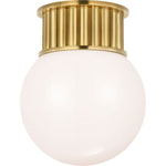 Antique-Burnished Brass with White Glass Globe