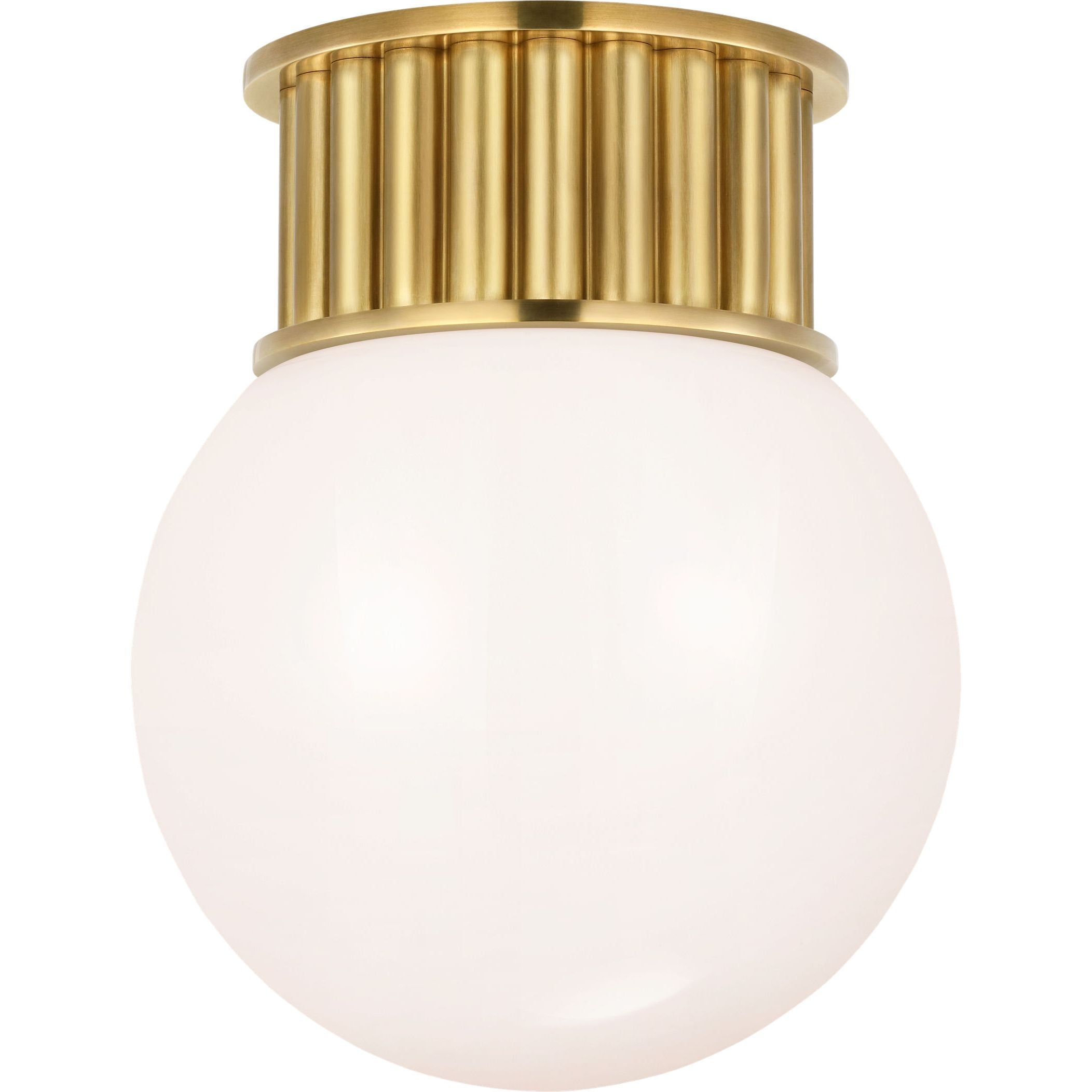 Antique-Burnished Brass with White Glass Globe