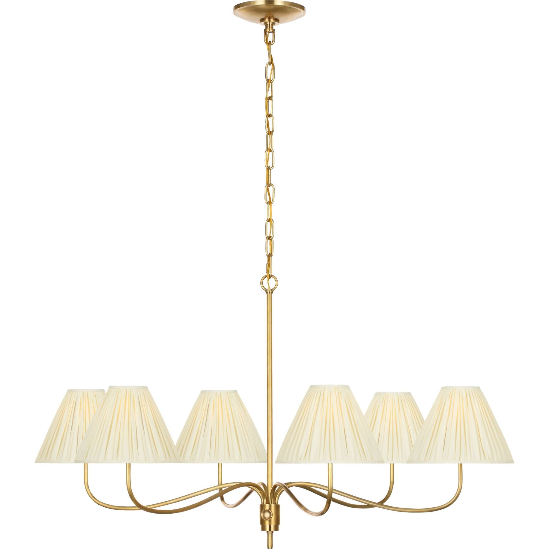 Antique-Burnished Brass with Silk Pleated Shades | shipping 11/01/2026
