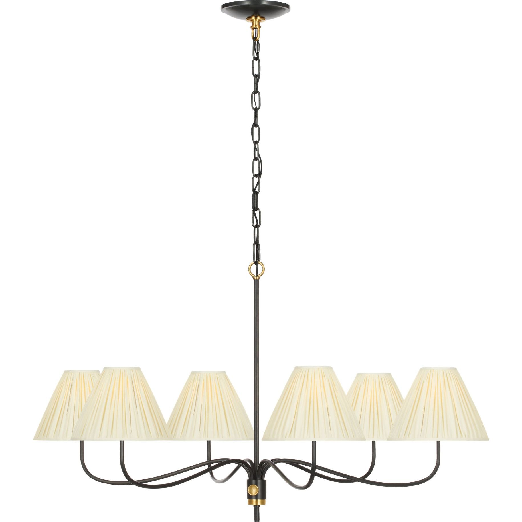 Bronze and Antique-Burnished Brass with Silk Pleated Shades | shipping 11/01/2026