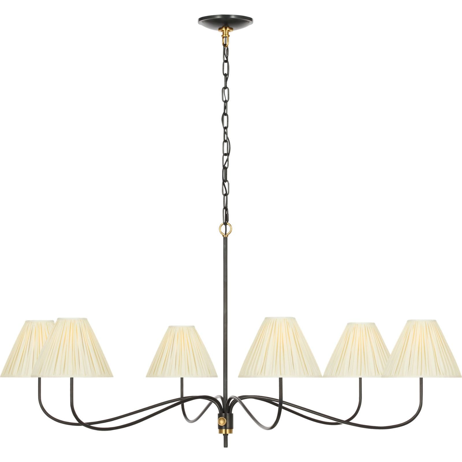 Bronze and Antique-Burnished Brass with Silk Pleated Shades | shipping 10/17/2026