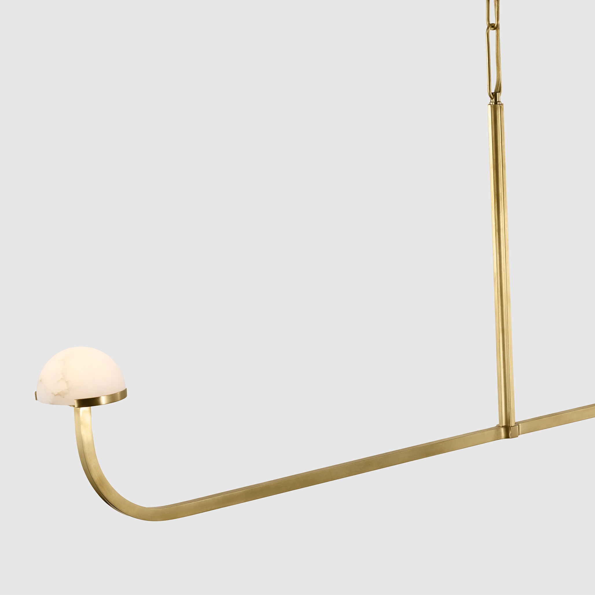 Featuring Pedra 56" Linear Chandelier by Visual Comfort at Amethyst Home. The Pedra Linear Chandelier, measuring 56 inches, is elegantly crafted in Antique-Burnished Brass and features stunning Alabaster accents.Overall Dimensions: 56.75" L x 56.75" W x 21.5" HWeight: 10 lbs..  Amethyst Home provides interior design, new home construction design consulting, vintage area rugs, and lighting in the Laguna Beach metro area.
