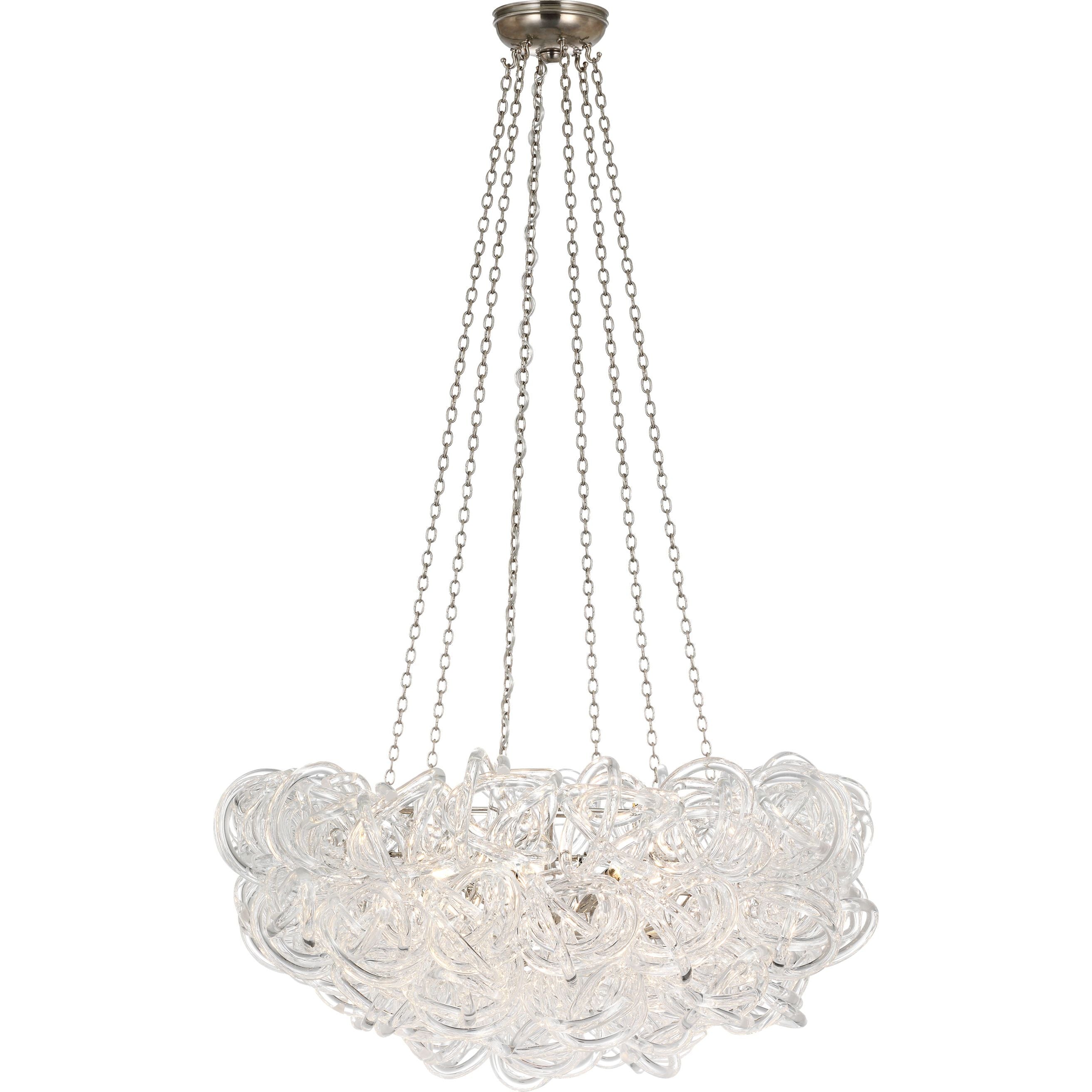 Aurelie 30" Chandelier in Pewter and Clear Acrylic | shipping 01/09/2027