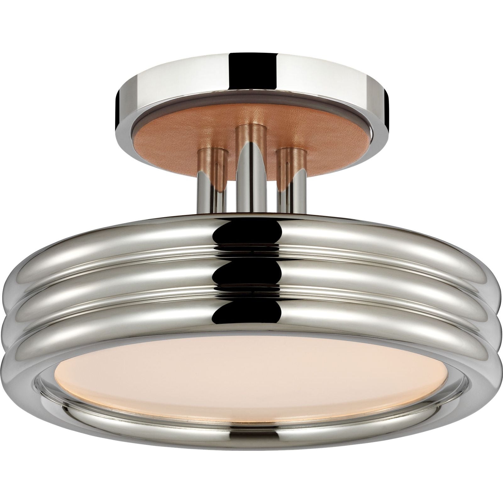 Polished Nickel and Nutmeg Leather