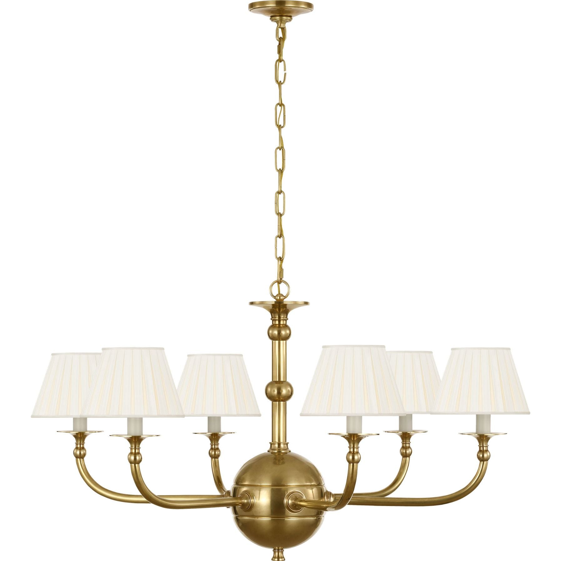 Natural Brass with Silk Box Pleat Shades | shipping 10/17/2026