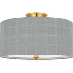 Hand-Rubbed Antique Brass with Schumacher Sky Elin Check Shade | shipping 12/10/2026