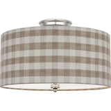 Polished Nickel with Schumacher Natural Sidney Check Shade | shipping 02/07/2027