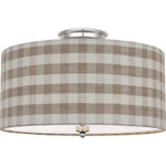 Polished Nickel with Schumacher Natural Sidney Check Shade | shipping 02/07/2027