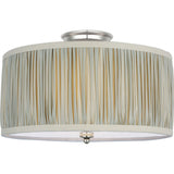 Polished Nickel with Schumacher Blue Charee Stripe Pleated Shade | shipping 01/09/2027