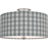 Polished Nickel with Schumacher Sky Elton Check Shade