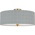 Hand-Rubbed Antique Brass with Schumacher Sky Elin Check Shade | shipping 12/10/2026