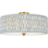 Hand-Rubbed Antique Brass with Schumacher Blue Aditi Pleated Shade | shipping 01/09/2027