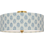 Hand-Rubbed Antique Brass with Schumacher Blue Aditi Shade | shipping 12/10/2026