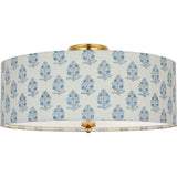 Hand-Rubbed Antique Brass with Schumacher Blue Aditi Shade | shipping 12/10/2026