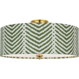 Hand-Rubbed Antique Brass with Schumacher Verde La Jolla Shade | shipping 12/10/2026