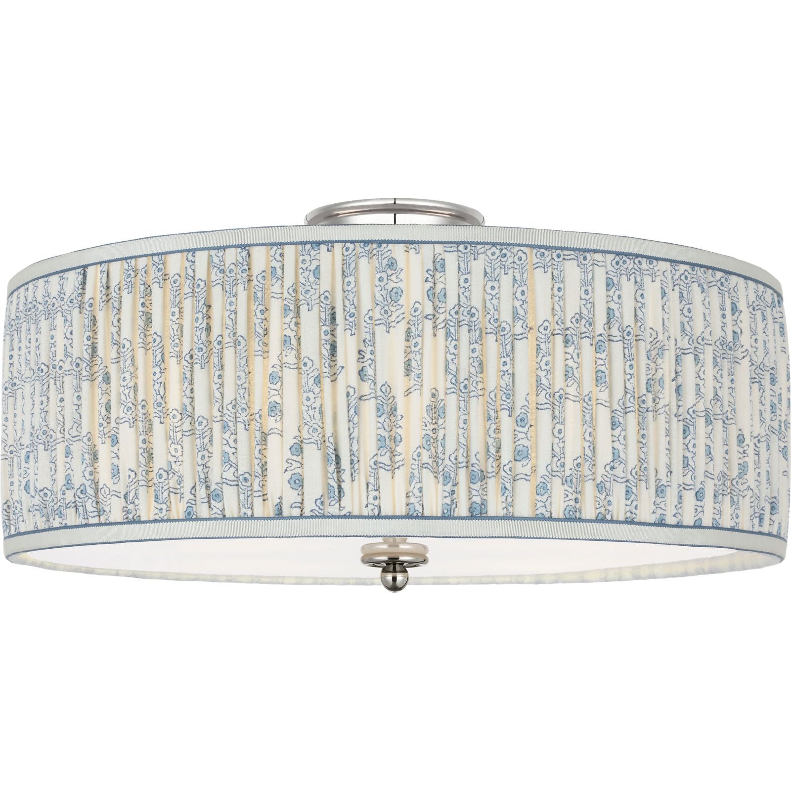 Polished Nickel with Schumacher Blue Aditi Pleated Shade | shipping 01/09/2027