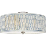 Polished Nickel with Schumacher Blue Aditi Pleated Shade | shipping 01/09/2027