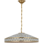Hand-Rubbed Antique Brass with Schumacher Pleated Blue Aditi | shipping 01/09/2027