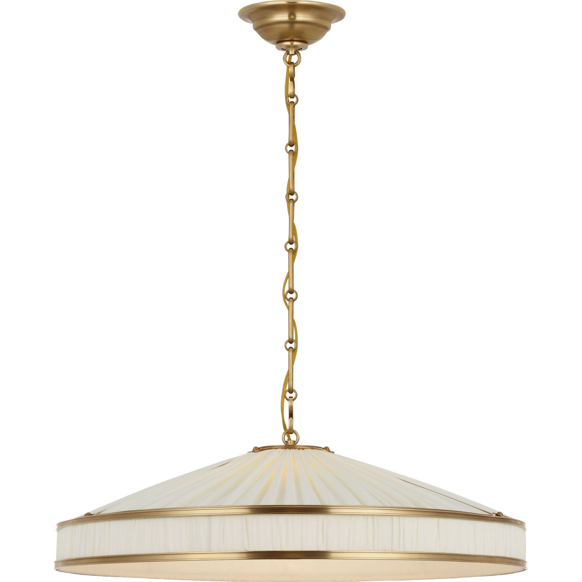 Hand-Rubbed Antique Brass with Pleated Silk | shipping 01/09/2027