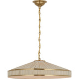Hand-Rubbed Antique Brass with Pleated Champagne Silk | shipping 01/09/2027