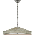 Polished Nickel with Schumacher Pleated Blue Charee Stripe | shipping 12/10/2026